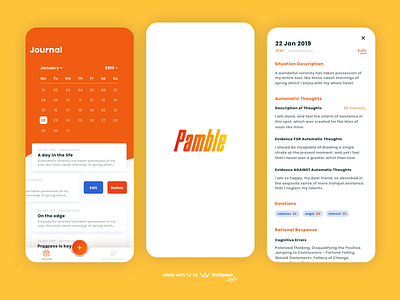 Pamble - Healthtech App for Gambling Addiction flat gambling healthcare healththech mobile app design mobile ui mobile ux