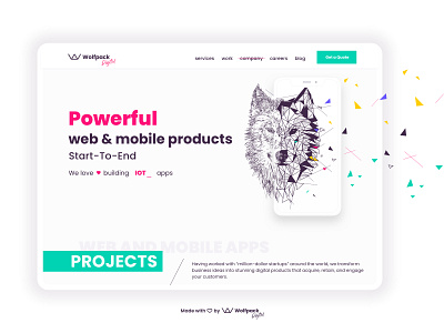 Wolfpack Digital Website Re-design - Creative Session No.2 agency landing page agency website flat illustration responsive design