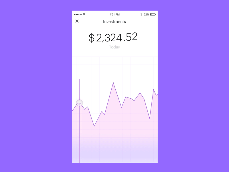Investment Screen UI Animation (Exploration) clean finance gradient graph investment money purple stocks