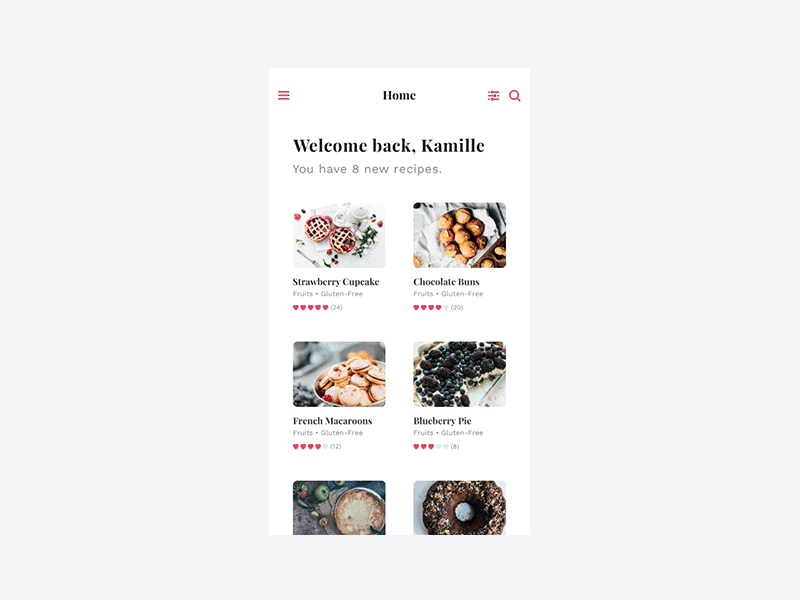 Food App Interaction Prototype