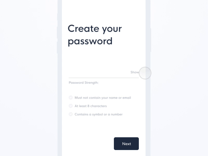 Create Password (Form Validation)