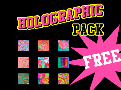 (FREE) HOLOGRAPHIC PACK behance design free freebie freebies graphicdesign holo holographic overlays pack textures