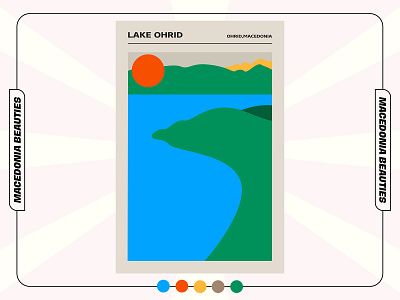 LAKE OHRID (Macedonia Beauties) challenge collection colorful design graphicdesign illustration macedonia macedonian minimal minimalistic natural nature nature illustration poster poster art poster design