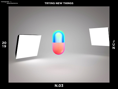 Trying New Things N.03 3d 3dobjects c4d capsule cinema 4d cinema4d clean lights render softbox