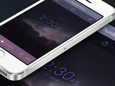 Soothing Sounds app application iphone mobile mockup player sleep sound ui ux