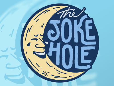 The Joke Hole 2021 branding comedy club design illustration ipad pro logo lol moon procreate typography vector
