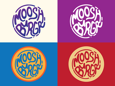 Moosh Burgr Logo 2018 adobe branding burger design food graphic design illustrator logo mushrooms procreate shop
