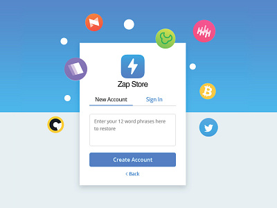 App Sign In Form account app app design application chrome design feeds form design graphic design plugin sign in sign up store app ui design zap