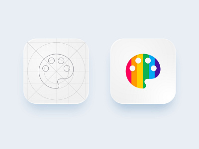 Coloring Book App Icon app app icon coloration coloring coloring book colors design graphic design icon ios icon kids app logo paint paints palette rainbow ui