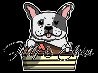 Ally & Eloise adobe illustrator ally eloise bakery bakery logo custom logo dog french bulldog logo vector art