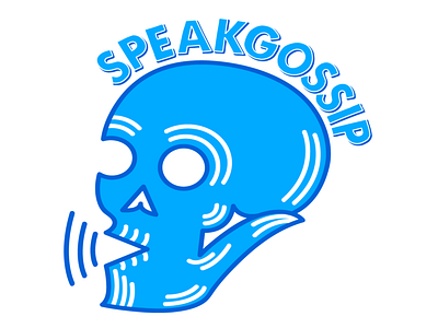 Speakgossip adobe illustrator blue custom logo custom logo design gossip logo skull talking vector vector art vector artwork wacom
