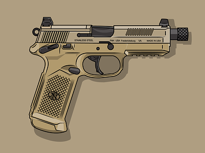 Fnx 45 Tactical adobe illustrator custom logo cyber punk design gun illustrator logo pistol vector vector art vector artwork