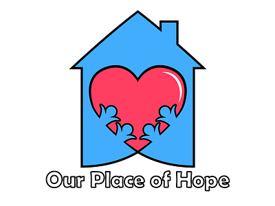 Our Place of Hope heart hope house logo logo mark unity