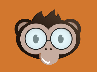 Monkey character glasses logo monkey vector