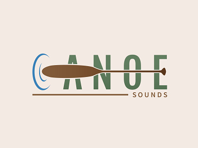 Canoe Sounds Logo canoe logo music paddle podcast sounds vector