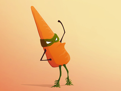Captain Carrot carrot character comic illustration vector vegtable