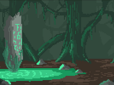 Stone of Vexation green illustration jungle pixel pool rocks stone