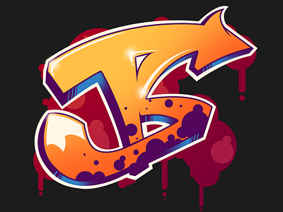 TS Logo fox graffiti illustration logo typography vector