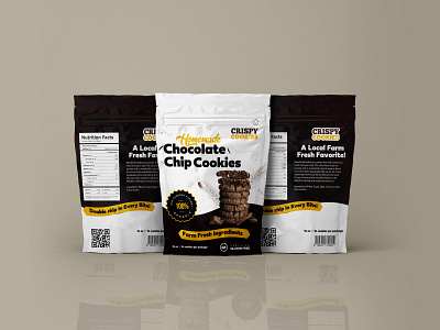 Crispy Cookies Chocolate Chip Food Packaging Design branding food packaging design labeldesign packaging design pouch packaging