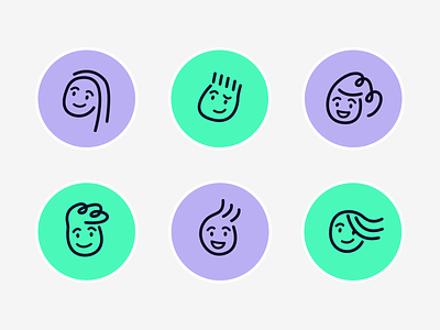 Newbie App Stickers branding character design characters design digital illustration doodles faces illustration illustrator people vector vector illustration