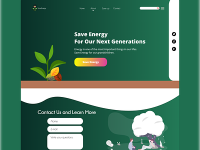 Save Energy Web Design design ui ux vector web website
