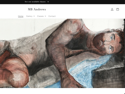 MB Andrews Fine Arts Homepage clean design design ui web