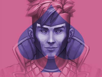 X-Men Tribute: Gambit design fan art gambit illustration painting portrait spade x men xmen