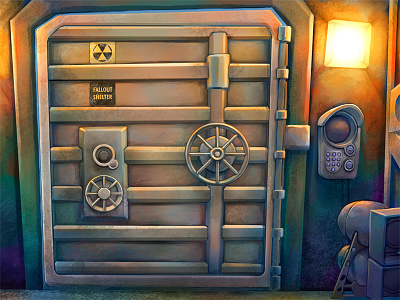 Blast Door art atomic blast bomb design door fallout illustration shelter