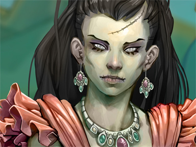 Zombified Princess art character concept art design digital painting dress illustration jewelry princess zombie