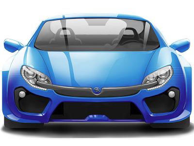 Sports Car Design art automotive blue car concept design gloss illustration modern sports
