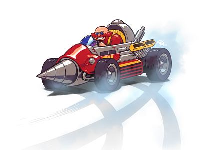 Doctober 20: Dr Eggman/Robotnik art character digital digital painting doctor eggman fan art illustration painting robotnik slide sonic sonic the hedgehog spin vehicle video games