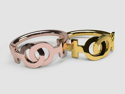 Linked Female-Female Wedding Band