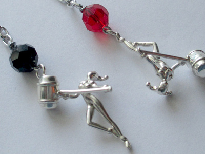 Custom Order: Harley Quinn Hanging Earrings character modeling earrings fan art jewelry jewelry design