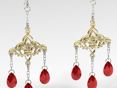 Persian-Inspired Hanging Earrings 3d printing earrings etsy jewelry jewelry design jewelry designer