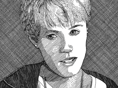 Watts black and white drawing pen and ink portrait portrait illustration