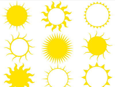 Yellow Sun Illustrations celestial clip art clipart digital art illustration sun suns sunshine svg svg icons vector art