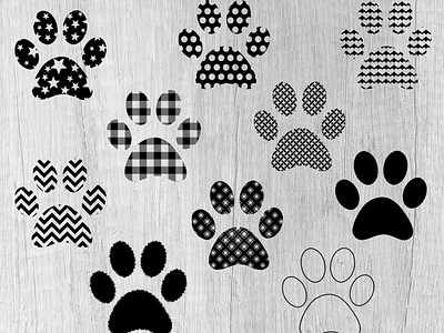 Paw Print Designs - Vector Art Patterns