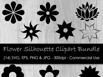 Flower Clipart Cover clipart digital art flower flower illustration flower silhouette icon svg vector
