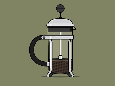 Press Me coffee french press frenchpress illustration vector