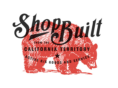 Shop Built bear california graphic design illustration overlay t shirt typography