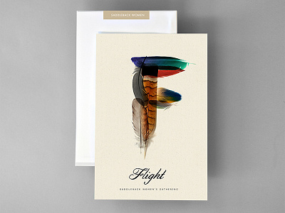 Flight branding feathers flight graphic design saddleback church womens conference
