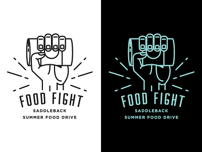 Food Fight branding food food drive logo tiffany blue