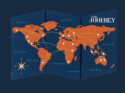 Journey compass illustration journey map travel world