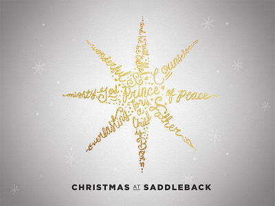 A Child is Born branding christmas gold handtype saddleback star typography