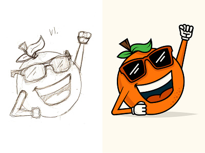 Orange happy illustration mascot orange sketch strive valencia
