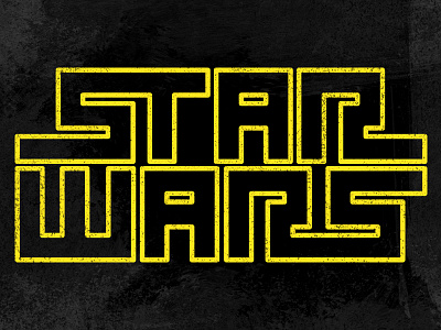Star Wars block lettering star star wars texture typography