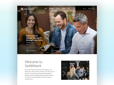 Homepage church homepage saddleback ui website
