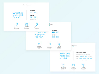 Times and Locations church desktop times and locations ui ux web workflow