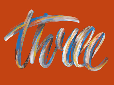 Three handwritten paint paint brush three typography