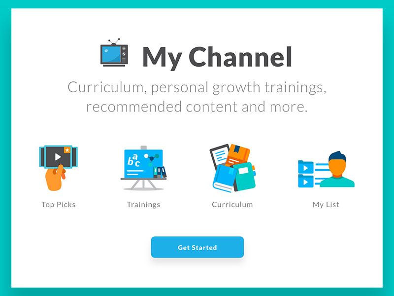 My Channel television dailyui list curriculum trainings top picks icons ui media channel